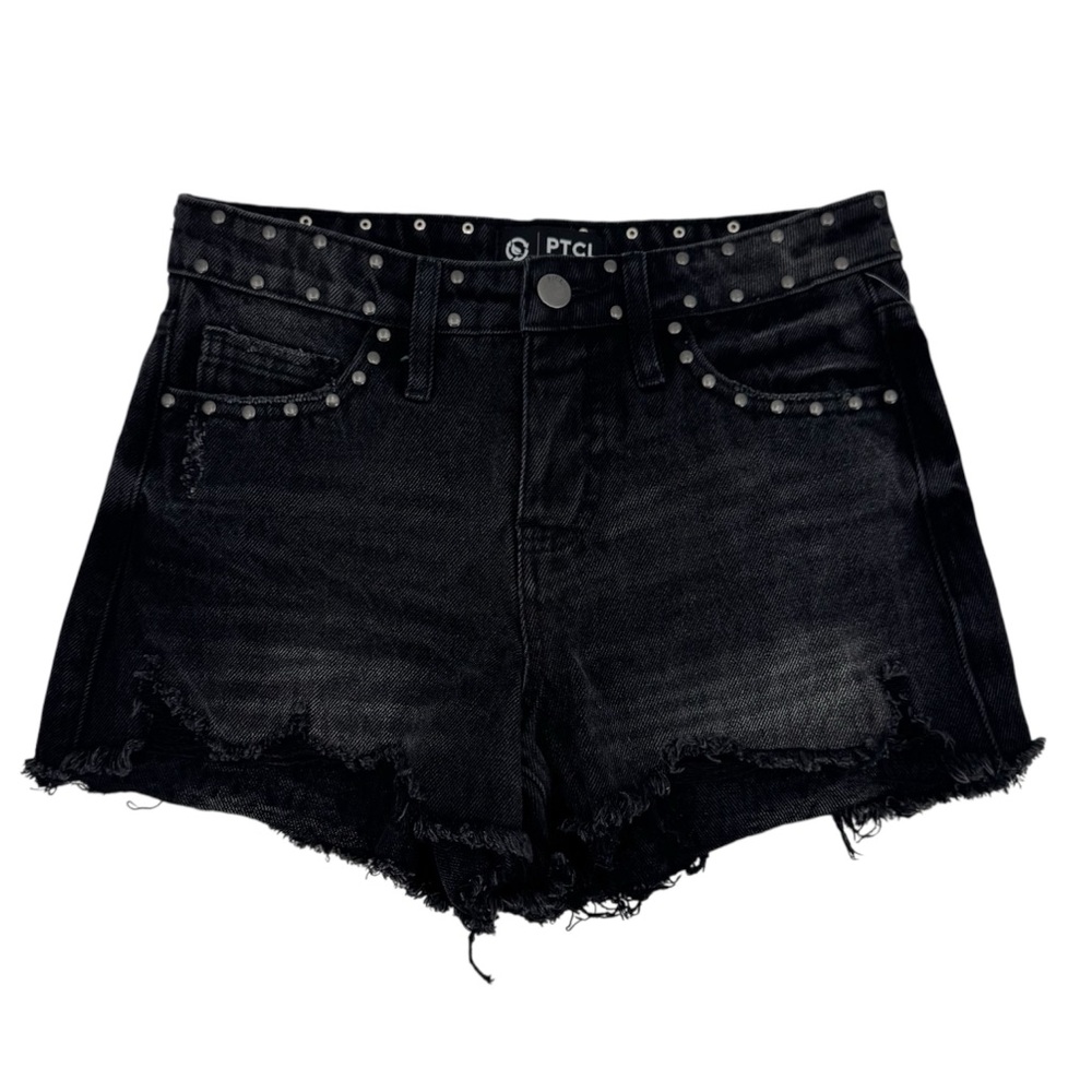 PTCL Black Studded Detail Denim Jean Shorts Size 25